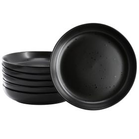 Our Table Landon 6 Piece 7.5in Stoneware Pasta Bowl Set in Pepper Black