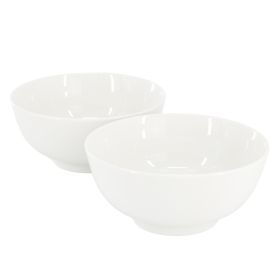 Gibson Home Great Essentials 2 Piece 6.9 Inch Fine Ceramic Noodle Bowl Set in White