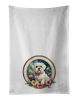 Maltese and Flowers Kitchen Towel Set of 2 White Dish Towels Decorative Bathroom Hand towel for Hand, Face, Hair, Yoga, Tea, Dishcloth, 19 X 28"