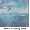 Dolphin in a Starry Sea Glass Cutting Board Decorative Tempered Glass Kitchen Cutting and Serving Board Large Size Chopping Board