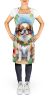 Japanese Chin Luau Apron Cooking Kitchen Server Baking Crafts Gardening for Adult Women Men, Unisex, Large, Multicolor